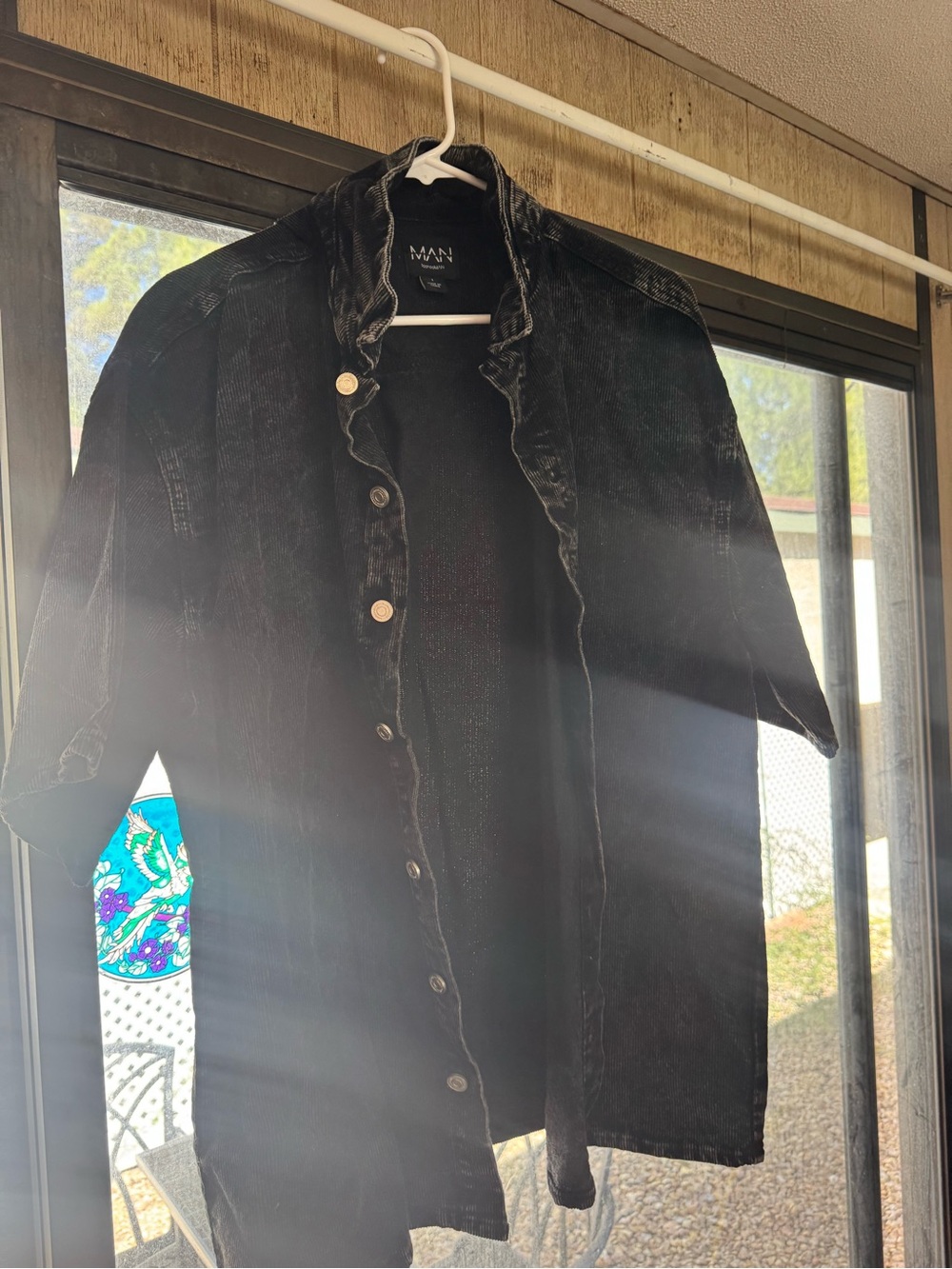 Boohoo MAN Black Washed Button-Up Shirt Jacket